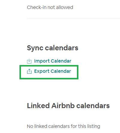 AirBnB calendar download